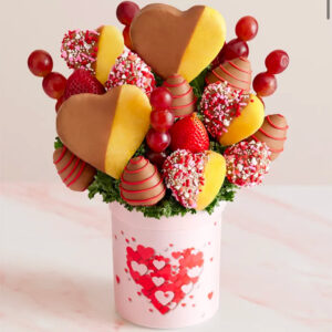 Double Hearts Fruit Bouquet